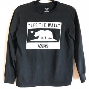 Vans Black with White Logo Long Sleeve Shirt